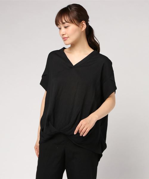 TRUDEA（トルディア）の「麻調タックシャツブラウス（シャツ/ブラウス・レディース・ホワイト/ブラック/ベージュ/ネイビー/カーキ・MEDIUM）」の15枚目の写真