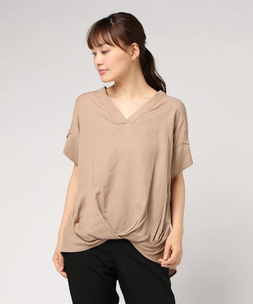 TRUDEA（トルディア）の「麻調タックシャツブラウス（シャツ/ブラウス・レディース・ホワイト/ブラック/ベージュ/ネイビー/カーキ・MEDIUM）」の14枚目の写真