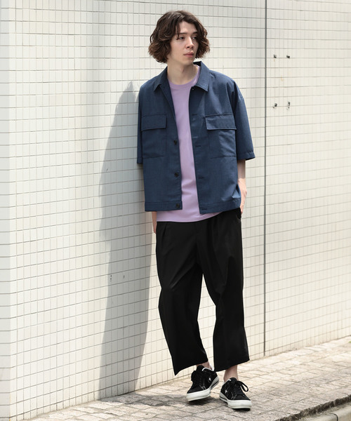 JUNRED（ジュンレッド）の「Wフラップポケット BIGブルゾン（シャツ/ブラウス・メンズ・ネイビー/ダークブラウン・M/L）」の9枚目の写真