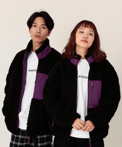 デザインジャケット レトロジャケット レトロブルゾン L 黒 紫 金ボタン coen（コーエン）の「【女性にもオススメ】リバーシブルレトロ