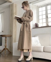 archives | ベルト付ノーカラーリバーシブルコート(その他アウター)