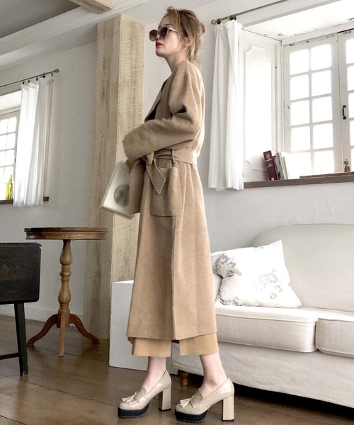 archives（アルシーヴ）の「ベルト付ノーカラーリバーシブルコート（その他アウター・レディース・グレー/ブラウン/ベージュ・MEDIUM）」の11枚目の写真