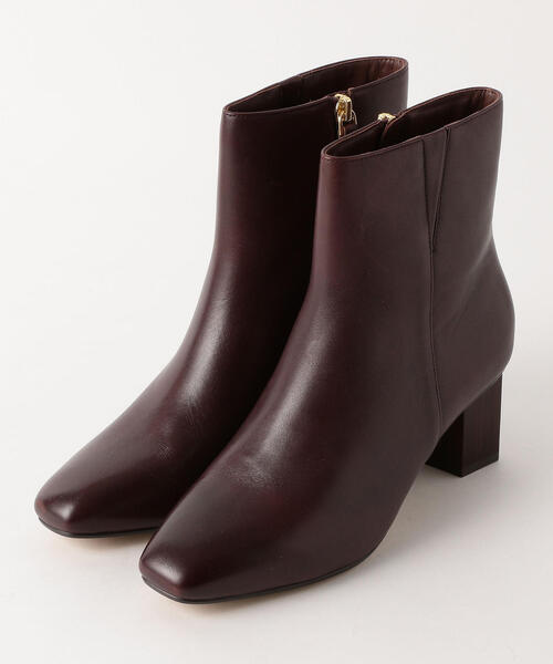 green label relaxing(グリーンレーベルリラクシング)の「◆FFC レザー スクエア ショートブーツ(6㎝ヒール)(ブーツ・レディース・ブラック/ダークブラウン・L/LL/S/M)」の2枚目の写真