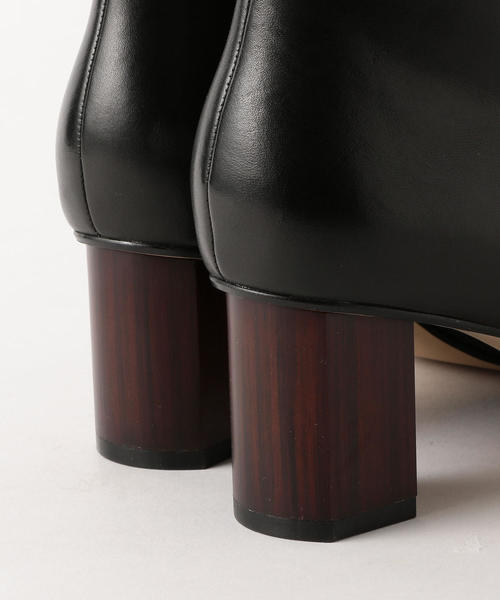 green label relaxing(グリーンレーベルリラクシング)の「◆FFC レザー スクエア ショートブーツ(6㎝ヒール)(ブーツ・レディース・ブラック/ダークブラウン・L/LL/S/M)」の5枚目の写真