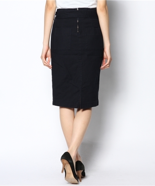 ROSE BUD(ローズバッド)の「LSK-14135 HIGH/W BELTED PENCIL SKIRT(スカート・レディース・オリーブ/ネイビー・2/1)」の8枚目の写真
