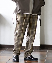 【MinoriTY】ウールライクストライプ生地ワイドテーパードスラックス ワイドパンツ メンズ 秋服 冬服