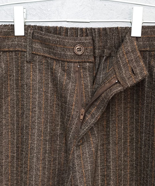 MinoriTY(マイノリティ)の「【MinoriTY】ウールライクストライプ生地ワイドテーパードスラックス ワイドパンツ メンズ 秋服 冬服(スラックス・メンズ・ブラウン/ブラック/ベージュ/チャコール/ベージュ系その他/ブラック系その他/ブラウン系その他・M/L/S)」の11枚目の写真