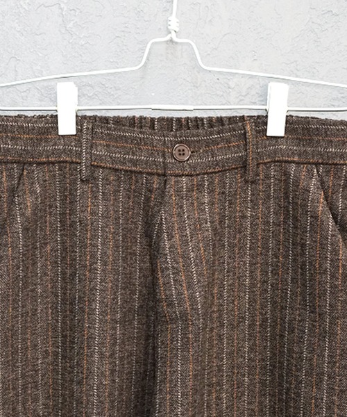 MinoriTY(マイノリティ)の「【MinoriTY】ウールライクストライプ生地ワイドテーパードスラックス ワイドパンツ メンズ 秋服 冬服(スラックス・メンズ・ブラウン/ブラック/ベージュ/チャコール/ベージュ系その他/ブラック系その他/ブラウン系その他・M/L/S)」の12枚目の写真