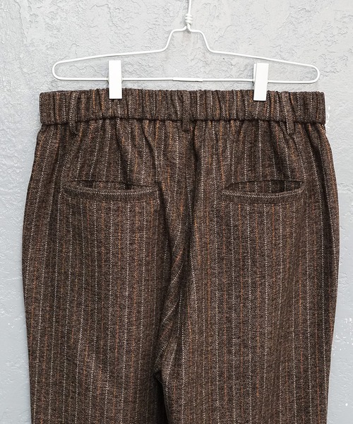 MinoriTY(マイノリティ)の「【MinoriTY】ウールライクストライプ生地ワイドテーパードスラックス ワイドパンツ メンズ 秋服 冬服(スラックス・メンズ・ブラウン/ブラック/ベージュ/チャコール/ベージュ系その他/ブラック系その他/ブラウン系その他・M/L/S)」の13枚目の写真