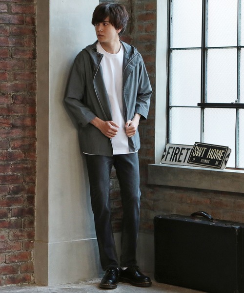 UNION STATION（ユニオンステーション）の「フードシャツブルゾン[7分袖]（シャツ/ブラウス・メンズ・カーキ/ブルー/グレー系その他・S/M/L）」の4枚目の写真