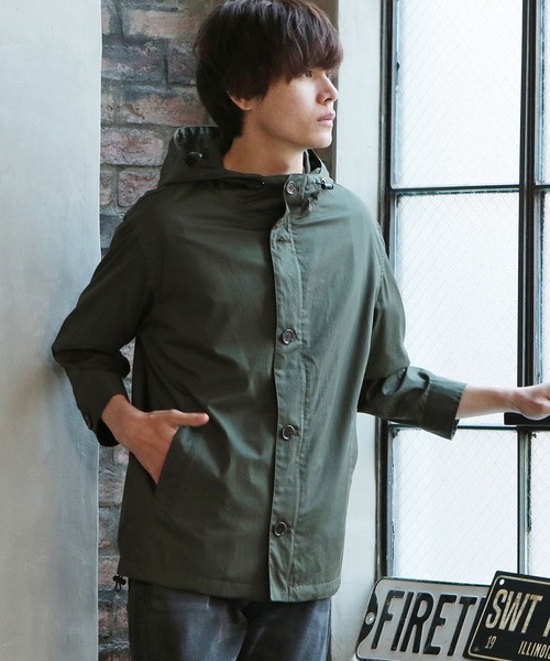 UNION STATION（ユニオンステーション）の「フードシャツブルゾン[7分袖]（シャツ/ブラウス・メンズ・カーキ/ブルー/グレー系その他・S/M/L）」の8枚目の写真