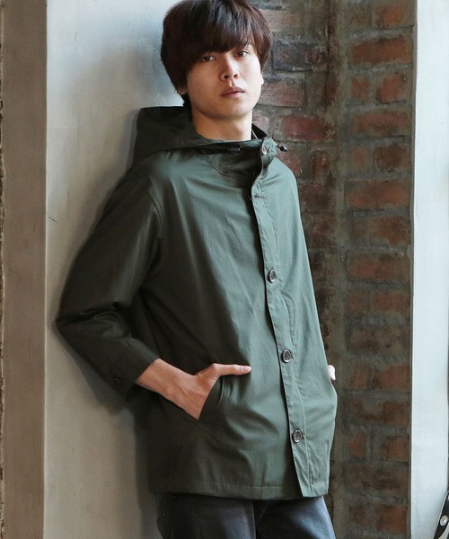 UNION STATION（ユニオンステーション）の「フードシャツブルゾン[7分袖]（シャツ/ブラウス・メンズ・カーキ/ブルー/グレー系その他・S/M/L）」の9枚目の写真