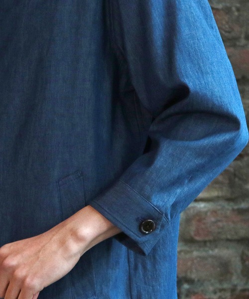 UNION STATION（ユニオンステーション）の「フードシャツブルゾン[7分袖]（シャツ/ブラウス・メンズ・カーキ/ブルー/グレー系その他・S/M/L）」の17枚目の写真