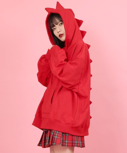 WC（ダブル シー）の「WC/ザウルスビッグシルエットスウェットパーカー（パーカー・レディース・グリーン/ブルー/パープル/レッド・FREE）」の4枚目の写真