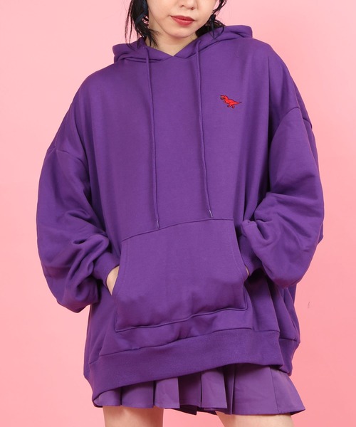 WC（ダブル シー）の「WC/ザウルスビッグシルエットスウェットパーカー（パーカー・レディース・グリーン/ブルー/パープル/レッド・FREE）」の7枚目の写真