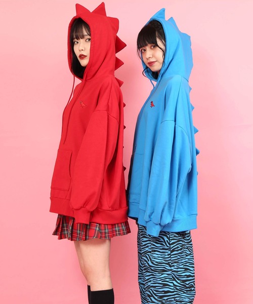 WC（ダブル シー）の「WC/ザウルスビッグシルエットスウェットパーカー（パーカー・レディース・グリーン/ブルー/パープル/レッド・FREE）」の9枚目の写真