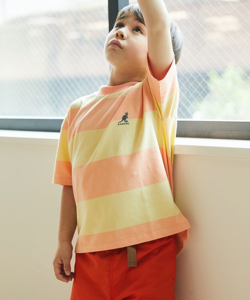 &yam(アンドヤム)の「カンゴールボーダーT(Tシャツ/カットソー・キッズ・ダークブルー/ベージュ/ブラウン/オレンジ/ピンク/ブルー/グリーン/ラベンダー・90/100/110/120/130/140/150)」の8枚目の写真