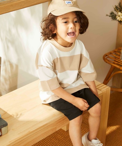 &yam(アンドヤム)の「カンゴールボーダーT(Tシャツ/カットソー・キッズ・ダークブルー/ベージュ/ブラウン/オレンジ/ピンク/ブルー/グリーン/ラベンダー・90/100/110/120/130/140/150)」の9枚目の写真