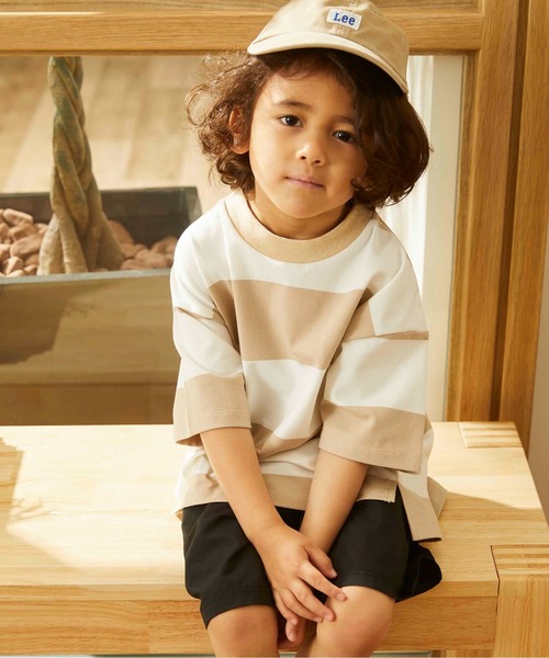 &yam(アンドヤム)の「カンゴールボーダーT(Tシャツ/カットソー・キッズ・ダークブルー/ベージュ/ブラウン/オレンジ/ピンク/ブルー/グリーン/ラベンダー・90/100/110/120/130/140/150)」の10枚目の写真