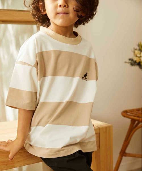 &yam(アンドヤム)の「カンゴールボーダーT(Tシャツ/カットソー・キッズ・ダークブルー/ベージュ/ブラウン/オレンジ/ピンク/ブルー/グリーン/ラベンダー・90/100/110/120/130/140/150)」の11枚目の写真