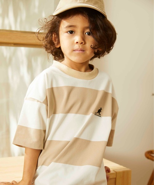 &yam(アンドヤム)の「カンゴールボーダーT(Tシャツ/カットソー・キッズ・ダークブルー/ベージュ/ブラウン/オレンジ/ピンク/ブルー/グリーン/ラベンダー・90/100/110/120/130/140/150)」の12枚目の写真