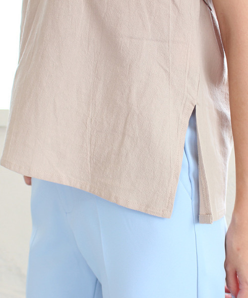 MODE ROBE（モードローブ）の「バックリボンノースリーブ（Tシャツ/カットソー・レディース・ブラック/ベージュ・FREE）」の6枚目の写真