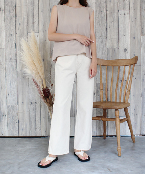 MODE ROBE（モードローブ）の「バックリボンノースリーブ（Tシャツ/カットソー・レディース・ブラック/ベージュ・FREE）」の9枚目の写真