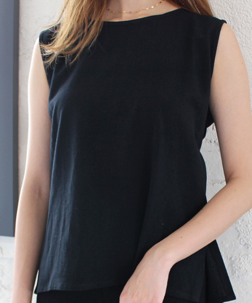 MODE ROBE（モードローブ）の「バックリボンノースリーブ（Tシャツ/カットソー・レディース・ブラック/ベージュ・FREE）」の14枚目の写真