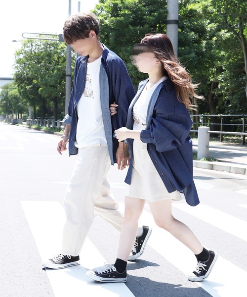 PairPair（ペアペア）の「デニムBIGシャツ(ユニセックス)（シャツ/ブラウス・メンズ・インディゴブルー/ブラック・FREE）」の3枚目の写真