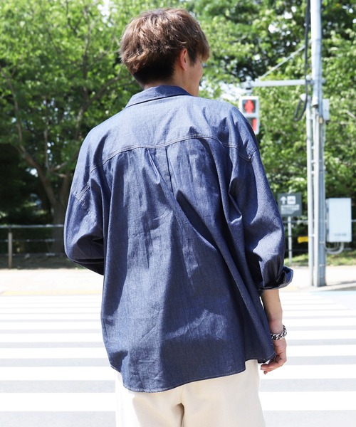 PairPair（ペアペア）の「デニムBIGシャツ(ユニセックス)（シャツ/ブラウス・メンズ・インディゴブルー/ブラック・FREE）」の10枚目の写真