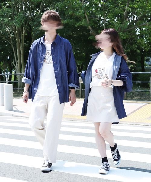 PairPair（ペアペア）の「デニムBIGシャツ(ユニセックス)（シャツ/ブラウス・メンズ・インディゴブルー/ブラック・FREE）」の21枚目の写真