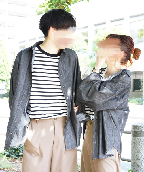 PairPair（ペアペア）の「デニムBIGシャツ(ユニセックス)（シャツ/ブラウス・メンズ・インディゴブルー/ブラック・FREE）」の22枚目の写真