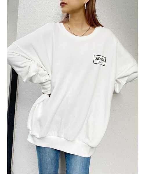 GYDA（ジェイダ）の「ONLY REALスウェットプルオーバー（スウェット・レディース・オフホワイト/ピンク/マスタード/カーキ・FREE）」の6枚目の写真