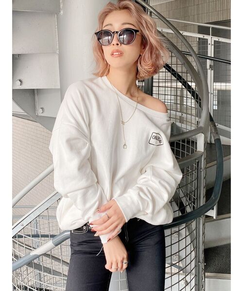 GYDA（ジェイダ）の「ONLY REALスウェットプルオーバー（スウェット・レディース・オフホワイト/ピンク/マスタード/カーキ・FREE）」の15枚目の写真