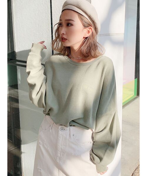 GYDA（ジェイダ）の「ONLY REALスウェットプルオーバー（スウェット・レディース・オフホワイト/ピンク/マスタード/カーキ・FREE）」の17枚目の写真