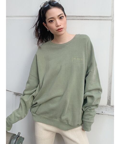 GYDA（ジェイダ）の「ONLY REALスウェットプルオーバー（スウェット・レディース・オフホワイト/ピンク/マスタード/カーキ・FREE）」の12枚目の写真