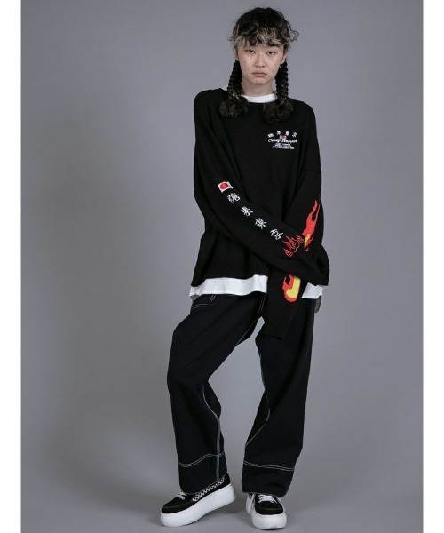 Candy Stripper（キャンディストリッパー）の「CANDY SOUVENIR EMBROIDERY ニット（ニット/セーター・レディース・ブラック/ブルー/レッド/パープル・2）」の5枚目の写真