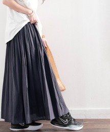 classicalelf（クラシカルエルフ）の「綿100％　風まとう、たっぷりフレアマキシスカート（スカート・グレー系）」