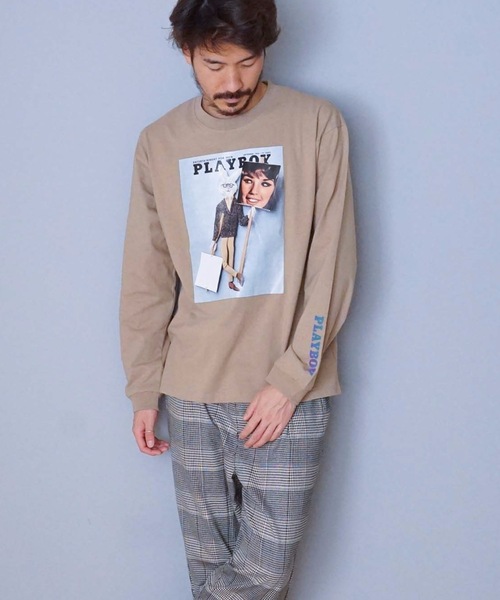 PLAY BOY/プレイボーイ】プリントロンT 転写フォトロンT 袖プリント