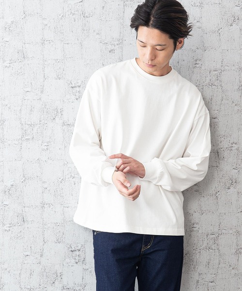 Blue Standard (ブルースタンダード)の「MBさん着用【BLUE STANDARD】オーガニックコットンビッグシルエットロングTシャツ サスティナビリティの原料、染色、労働環境基準をクリア―した商品(Tシャツ/カットソー・メンズ・ホワイト/ブラック/レンガ/オリーブ/ベージュ・MEDIUM/LARGE/X-LARGE)」の2枚目の写真