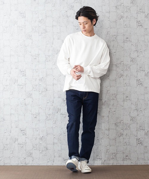 Blue Standard (ブルースタンダード)の「MBさん着用【BLUE STANDARD】オーガニックコットンビッグシルエットロングTシャツ サスティナビリティの原料、染色、労働環境基準をクリア―した商品(Tシャツ/カットソー・メンズ・ホワイト/ブラック/レンガ/オリーブ/ベージュ・MEDIUM/LARGE/X-LARGE)」の14枚目の写真