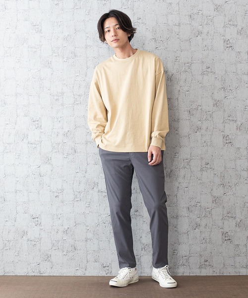 Blue Standard (ブルースタンダード)の「MBさん着用【BLUE STANDARD】オーガニックコットンビッグシルエットロングTシャツ サスティナビリティの原料、染色、労働環境基準をクリア―した商品(Tシャツ/カットソー・メンズ・ホワイト/ブラック/レンガ/オリーブ/ベージュ・MEDIUM/LARGE/X-LARGE)」の20枚目の写真
