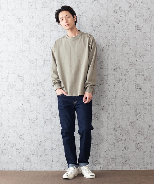 Blue Standard (ブルースタンダード)の「MBさん着用【BLUE STANDARD】オーガニックコットンビッグシルエットロングTシャツ サスティナビリティの原料、染色、労働環境基準をクリア―した商品(Tシャツ/カットソー・メンズ・ホワイト/ブラック/レンガ/オリーブ/ベージュ・MEDIUM/LARGE/X-LARGE)」の21枚目の写真