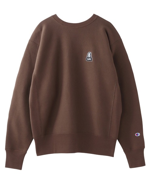 X-girl ✖︎Champion クルーネックスウェット 黒 X-girl（エックスガール）の「X-girl × Champion REVERSE WEAVE