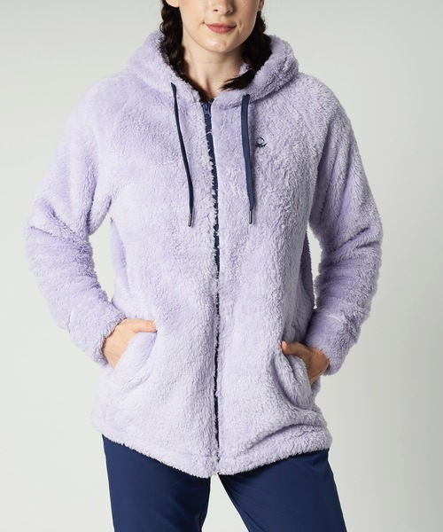 BENETTON (UNITED COLORS OF BENETTON)(ベネトンユナイテッドカラーズオブベネトン)の「【BENETTON / ベネトン】レディース ジップアップボアパーカー アウター スポーティー アウトドア(パーカー・レディース・ブラック/パープル/ブルー・LARGE/SMALL/MEDIUM)」の2枚目の写真