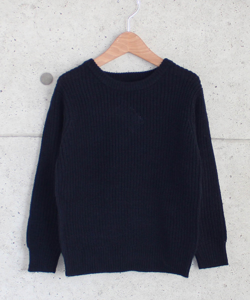 THE CASUAL（カジュアル）の「畦編み クルーネック ニット キッズ（ニット/セーター・キッズ・ブラウン/モカ/ブラック/アイボリー/ダークグリーン/ネイビー/スモークピンク/杢グレー・150cm/110cm/140cm/130cm/160cm/120cm）」の7枚目の写真