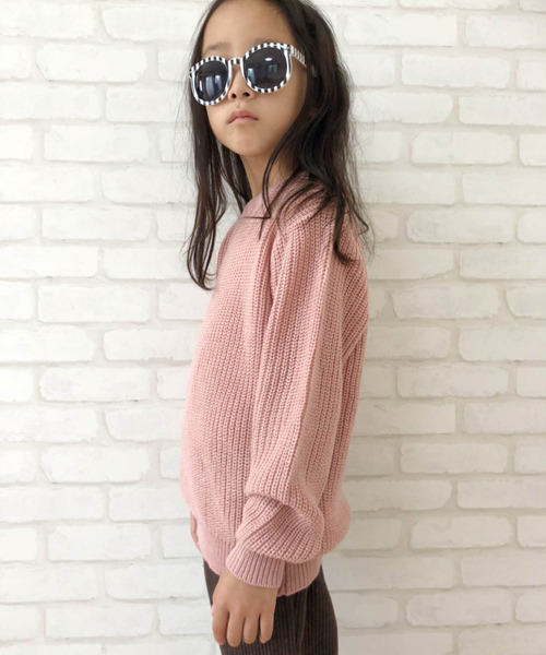 THE CASUAL（カジュアル）の「畦編み クルーネック ニット キッズ（ニット/セーター・キッズ・ブラウン/モカ/ブラック/アイボリー/ダークグリーン/ネイビー/スモークピンク/杢グレー・150cm/110cm/140cm/130cm/160cm/120cm）」の15枚目の写真