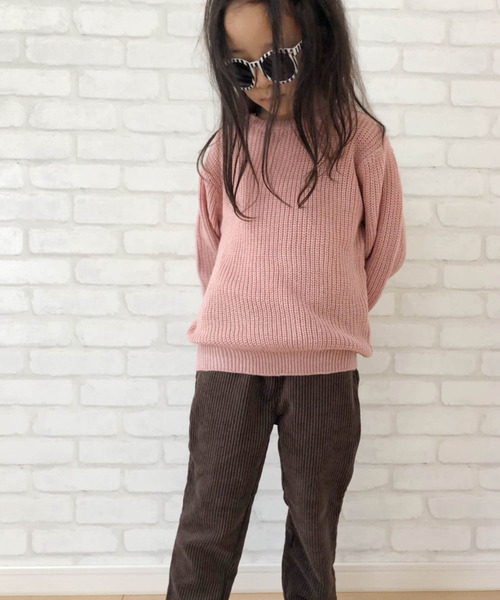 THE CASUAL（カジュアル）の「畦編み クルーネック ニット キッズ（ニット/セーター・キッズ・ブラウン/モカ/ブラック/アイボリー/ダークグリーン/ネイビー/スモークピンク/杢グレー・150cm/110cm/140cm/130cm/160cm/120cm）」の17枚目の写真