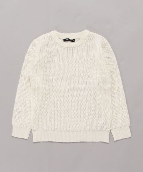 THE CASUAL（カジュアル）の「畦編み クルーネック ニット キッズ（ニット/セーター・キッズ・ブラウン/モカ/ブラック/アイボリー/ダークグリーン/ネイビー/スモークピンク/杢グレー・150cm/110cm/140cm/130cm/160cm/120cm）」の20枚目の写真