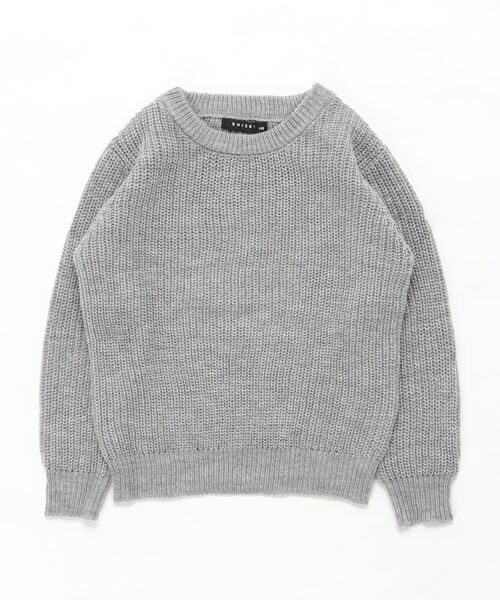 THE CASUAL（カジュアル）の「畦編み クルーネック ニット キッズ（ニット/セーター・キッズ・ブラウン/モカ/ブラック/アイボリー/ダークグリーン/ネイビー/スモークピンク/杢グレー・150cm/110cm/140cm/130cm/160cm/120cm）」の22枚目の写真